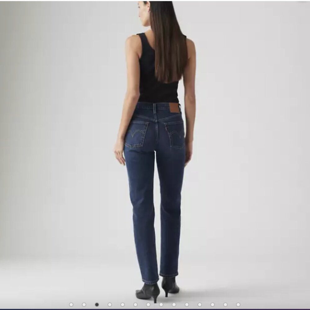 Levi's Women's 501 Original Mid Rise Straight Leg Jeans Dark Blue size 27x28